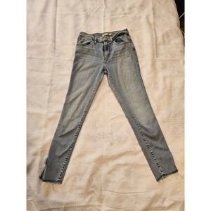 Levi's 721 High Rise Skinny Jeans Womens 27 Light Blue Bow Hem Raw Edge 721-0011